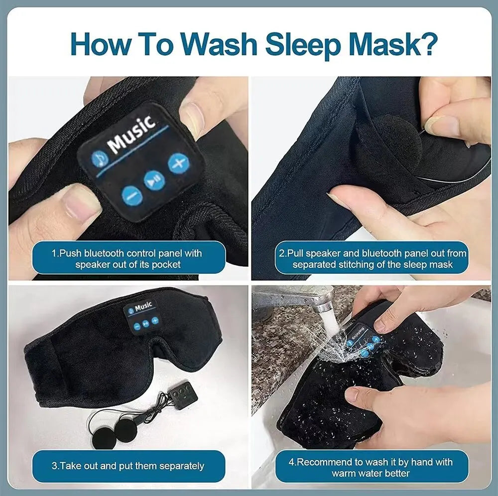 Sleep Headset 3D 5.0 Headset Wireless Talk Binaural Stereo Sleep Artifact Breathable Music Eye Mask Mask Light Gift