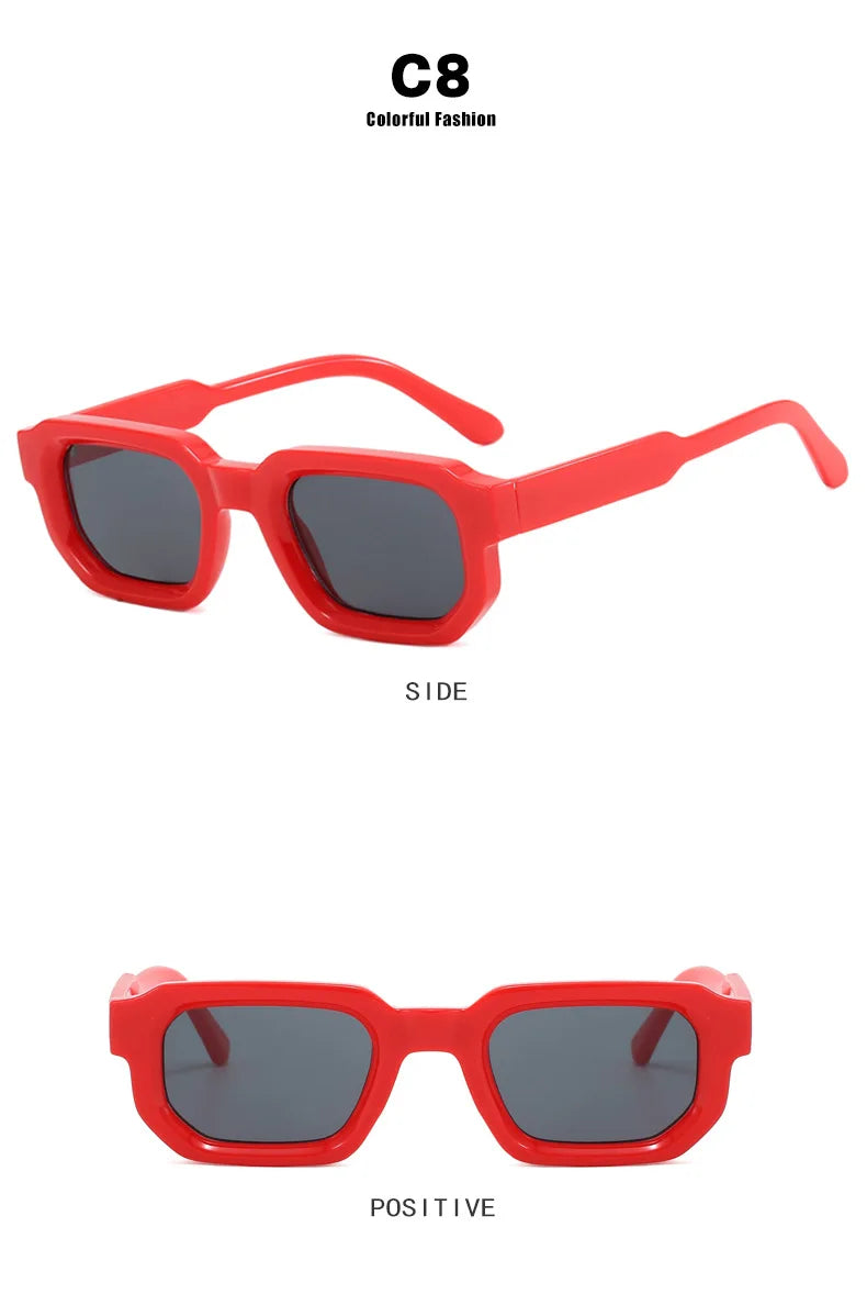 Popular Vintage Sunglasses Women Men Square Sun Glasses Punk Polygon Eye Glasses Goggle for Male Female Rectangle Sunglasses 
