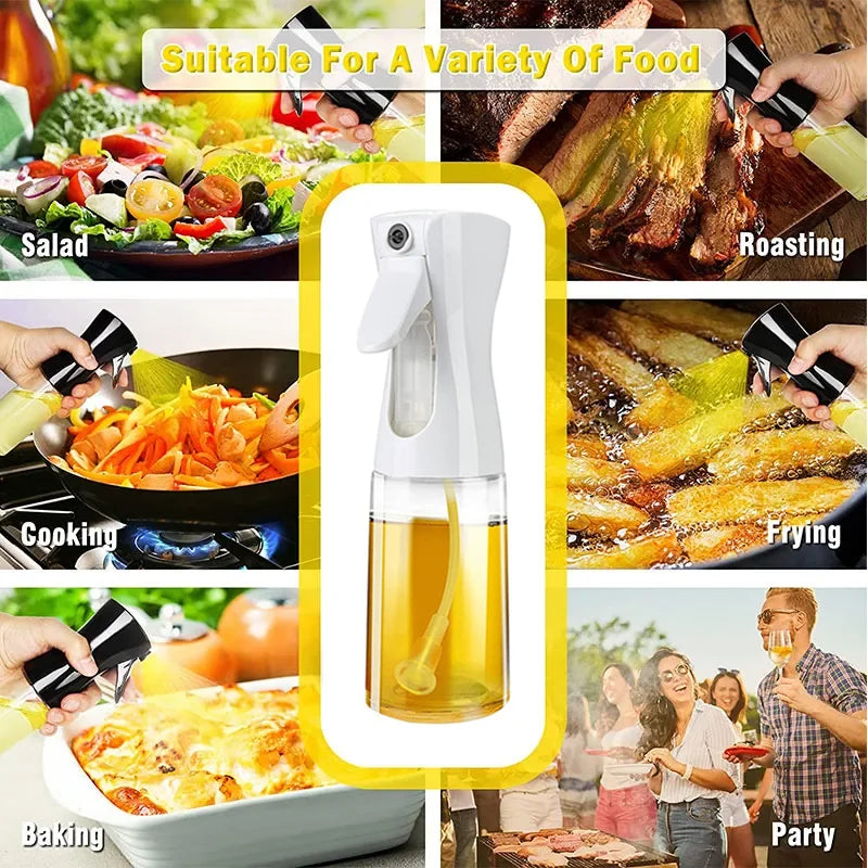 Oil Spray Bottle For Cooking Kitchen Olive Oil Sprayer For Camping BBQ Baking Vinegar Soy Sauce 200ml 300ml Kitchen Accessories