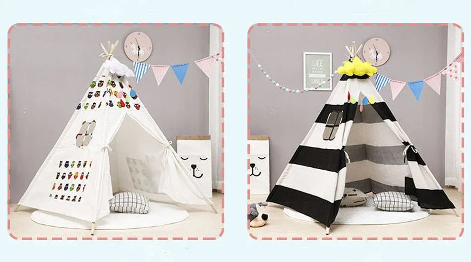 1.6M Portable Kids Tent Play House for Children Tent Cabana Tipi Infantil Baby Teepee Tents Castle LED Lights/Carpet/Decoration