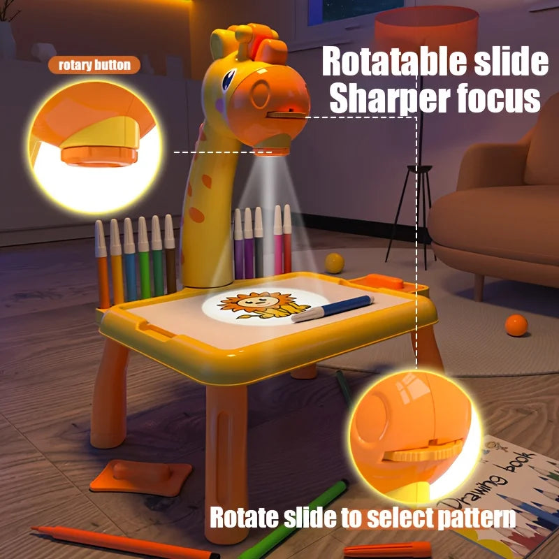 Little Deer Projection Drawing Board Children's Learning Drawing Table Graffiti Writing Drawing Board Puzzle Toy