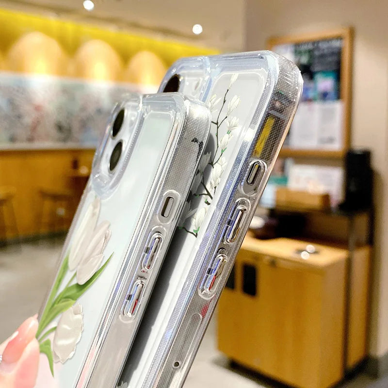 Case For iPhone 11 Case iPhone 14 Pro Max Case For iPhone 12 14 13 16 Pro 15 Pro Max XR XS 7 8 15 Plus Cover Flower Soft Fundas