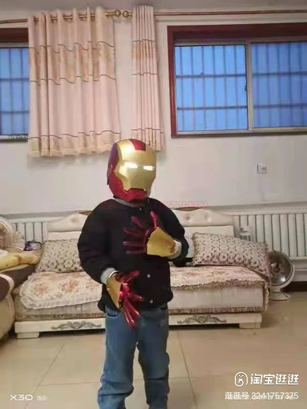 In Stock New Marvel Avengers Iron Man Helmet Cosplay 1:1 Light Led Ironman Mask Pvc Action Figure Toys Child Adult Gift