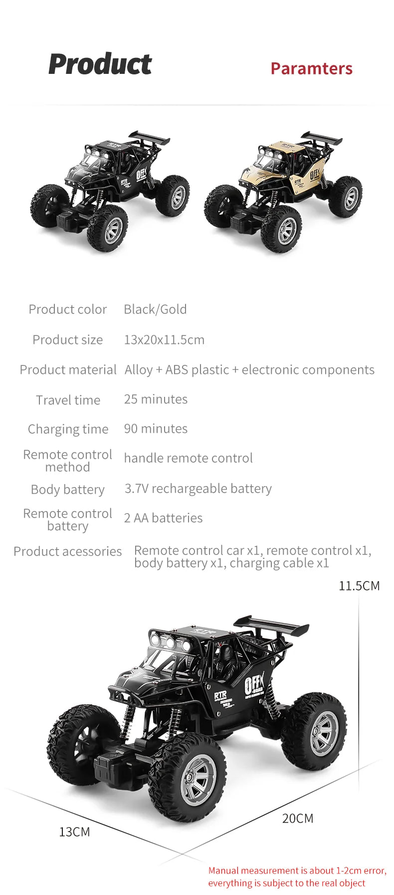 ZWN 1:20 Alloy RC Car With Led Lights 2.4G Radio Remote Control Cars Buggy Off-Road Control Trucks Boys Toys for Children Gifts