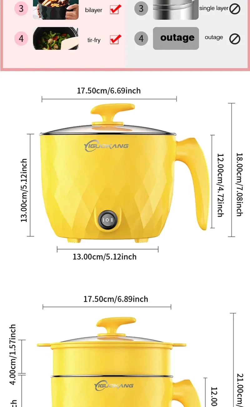 Multifunctional Mini Electric Rice Cooker Portable Non-stick Cookware Multicooker for Home and Kitchen Appliances Pots Offers