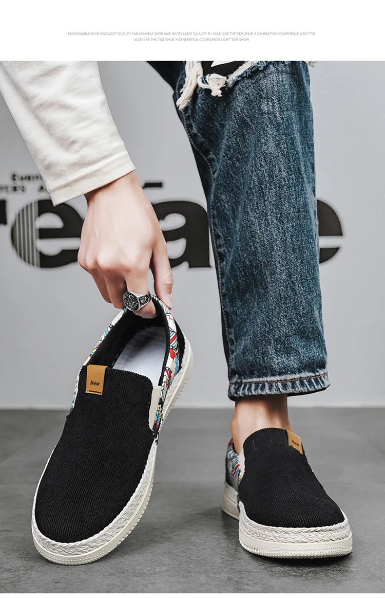 Flat Canvas Shoes For Men Fisherman Linen Cloth Loafers Summer Men's Sneakers New Style Shoes Sneakers Male Casual Shoes Man