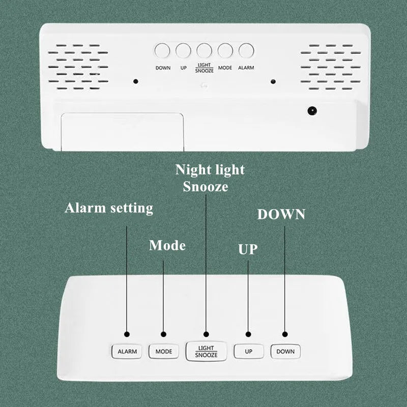 Acrylic/Mirror Digital Alarm Clock Voice Control Snooze Night Mode Table Clock 12/24H Anti-disturb Funtion Electronic LED Clock