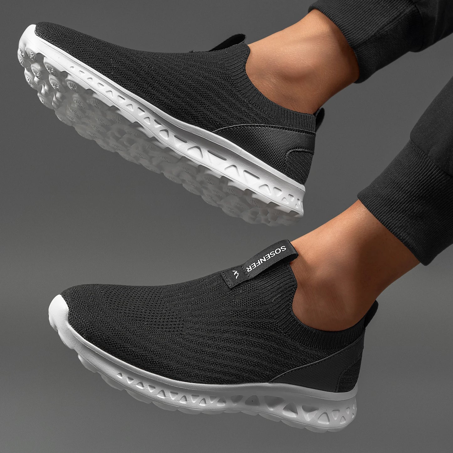 Men Walking Shoes Hands Free Slip on Knit Mesh Sneakers Outdoor Summer Breathable Lightweight Casual Running Shoes for Man 1271