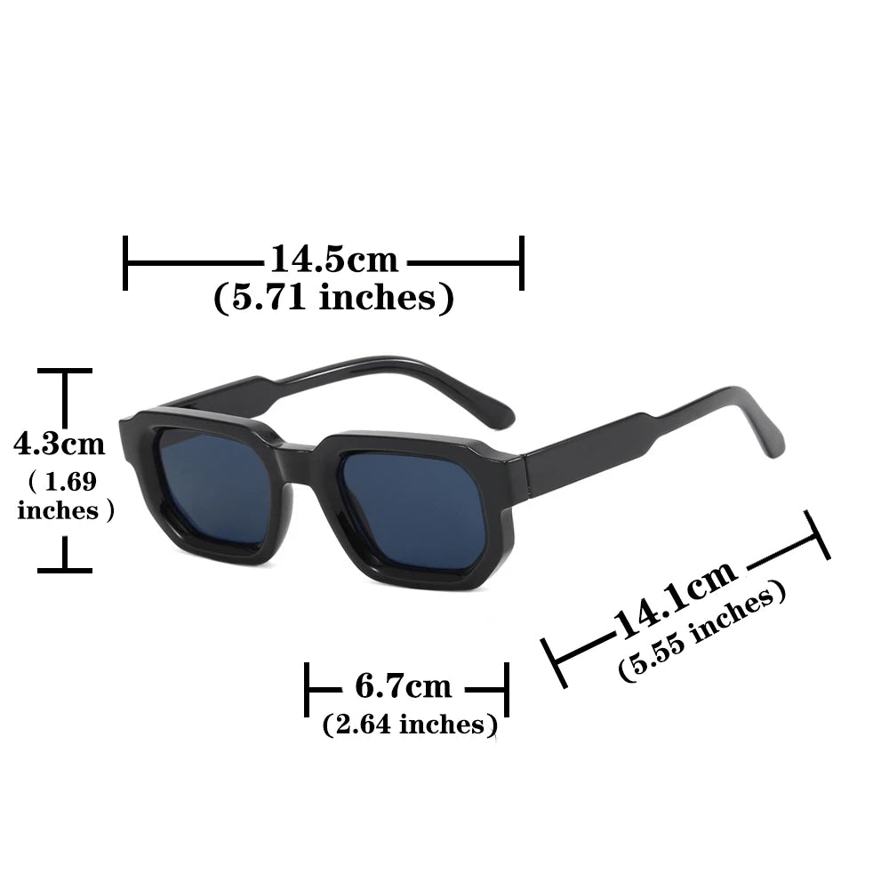 Popular Vintage Sunglasses Women Men Square Sun Glasses Punk Polygon Eye Glasses Goggle for Male Female Rectangle Sunglasses 