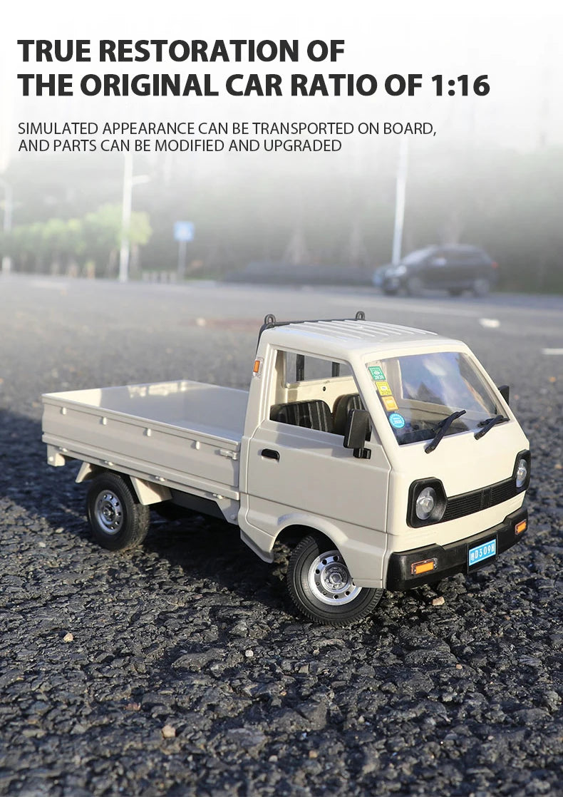 WPL D12 1:10 / 1:16 RC CAR Simulation Drift Climbing Truck LED Light Haul Cargo Remote Control Electric Toys For Children