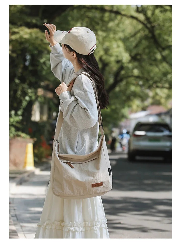 Japanese Women Men Shoulder Crossbody Bag Large Canvas Messenger Bags for Student 2024 Brand Book Bags Female Handbag Satchels