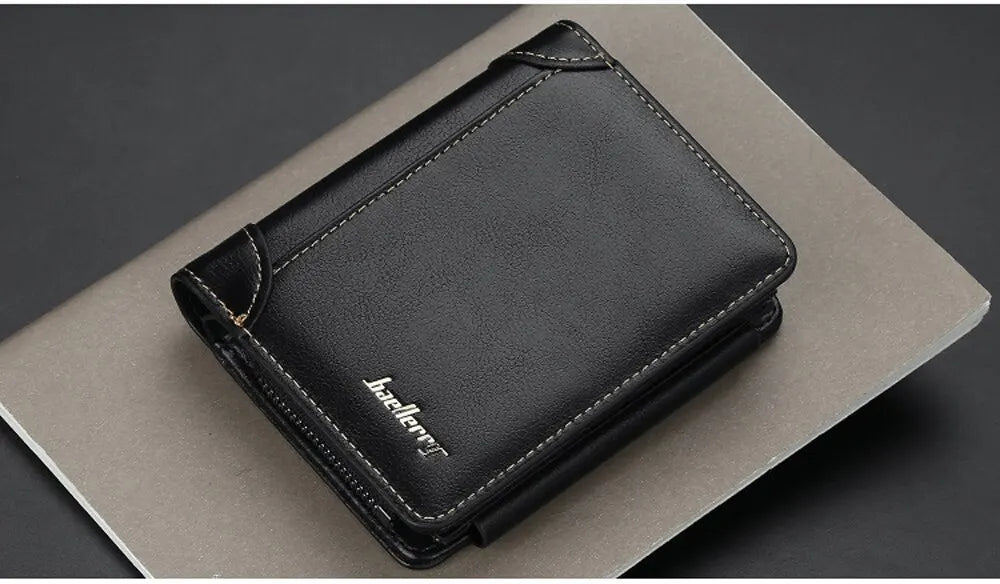 New PU Leather Men Wallets High Quality Zipper Short Desigh Card Holder Male Purse Vintage Coin Holder Men Wallets