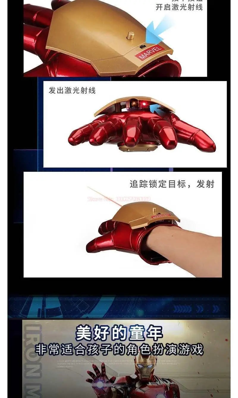 In Stock New Marvel Avengers Iron Man Helmet Cosplay 1:1 Light Led Ironman Mask Pvc Action Figure Toys Child Adult Gift