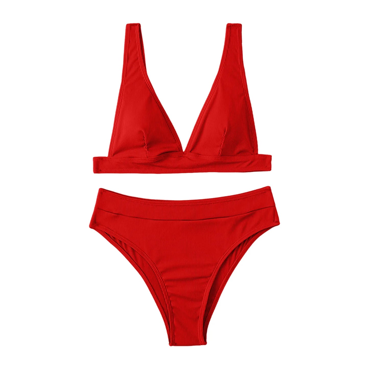 Women Swimwear Bikinis Soild Color Chest Paded Crop Tops And Shorts Brazilian Beach Wear 2 Piece Swimsuits For Women Biquini