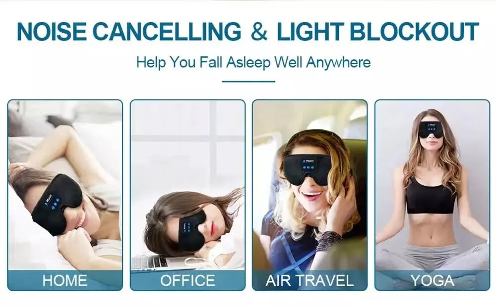 Sleep Headset 3D 5.0 Headset Wireless Talk Binaural Stereo Sleep Artifact Breathable Music Eye Mask Mask Light Gift