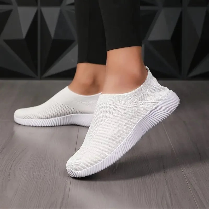 Women Shoes Knitting Sock Sneakers Women Flat Shoes Casual Breathable Sneakers Flats Walking Shoes for Women