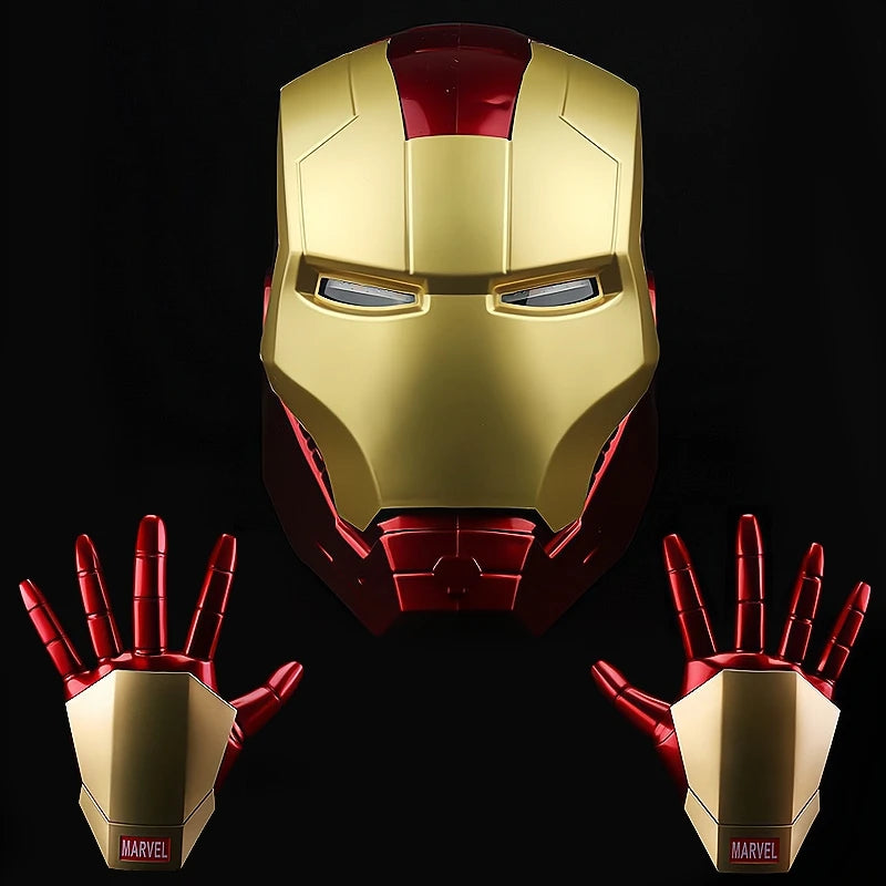 In Stock New Marvel Avengers Iron Man Helmet Cosplay 1:1 Light Led Ironman Mask Pvc Action Figure Toys Child Adult Gift