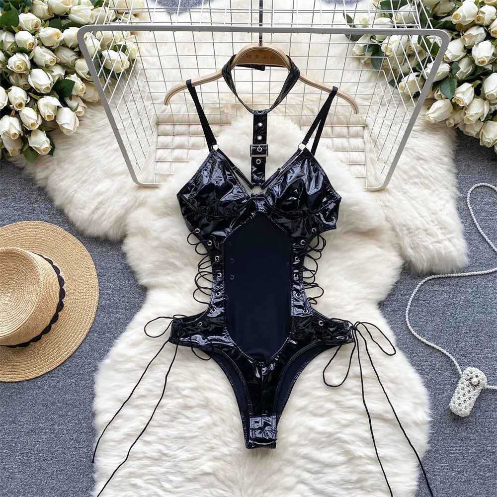Japanese Sexy Print Kimono Slim Fit V-Neck Nightgown Loose Petal Sleeves Women's Erotic Lingerie Mini Irregular Patchwork Dress