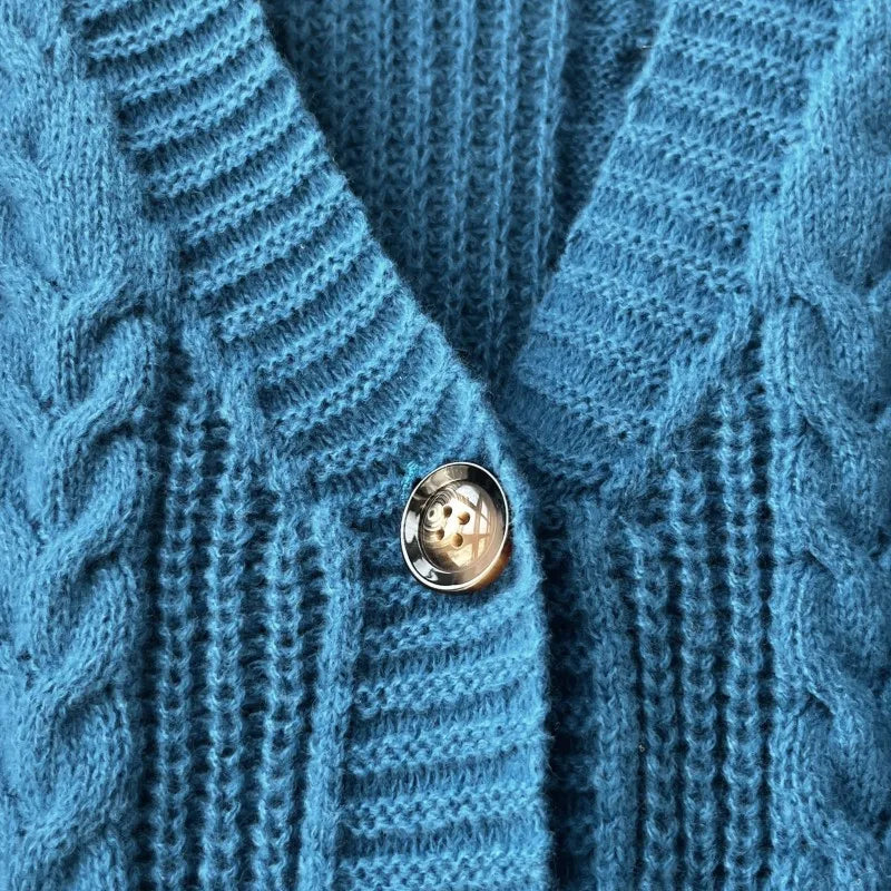 Koi Fish Cardigan Women Vintage Style Koi Carp Embroidery Sweater Female Autumn Winter Turquoise Knitted Cardigans Tops Y2k Girl