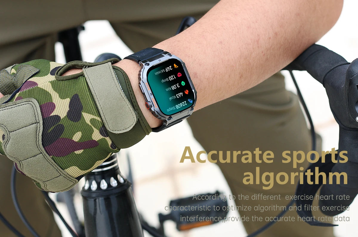 LIGE Outdoor Sports Fitness Smartwatch For Men 1.96 Inch Screen Bluetooth Calling Waterproof Watches Blood Oxygen Reloj Hombre