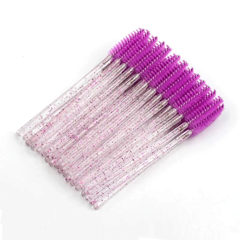 Wholesale 50pcs Disposable Eyelash Brushes Extension Crystal Eyebrow Brush Mascara Wand Eye Lashes Cosmetic Tool Makeup Beauty