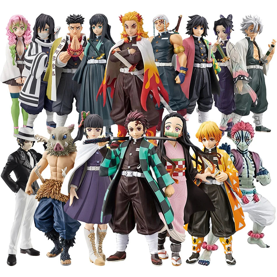 Anime Demon Slayer Kimetsu no Yaiba Figure Kamado Tanjirou Action Figure Agatsuma Zenitsu Nezuko Warrior PVC Model Toys