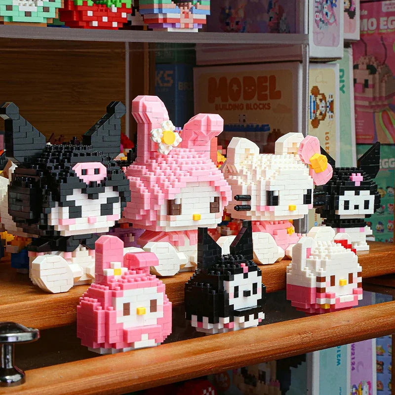 Disney Kuromi LinaBell Hello Kitty Building Blocks Princess Cartoon Bricks for CHILDREN'S Birthdays Halloween Christmas Easter