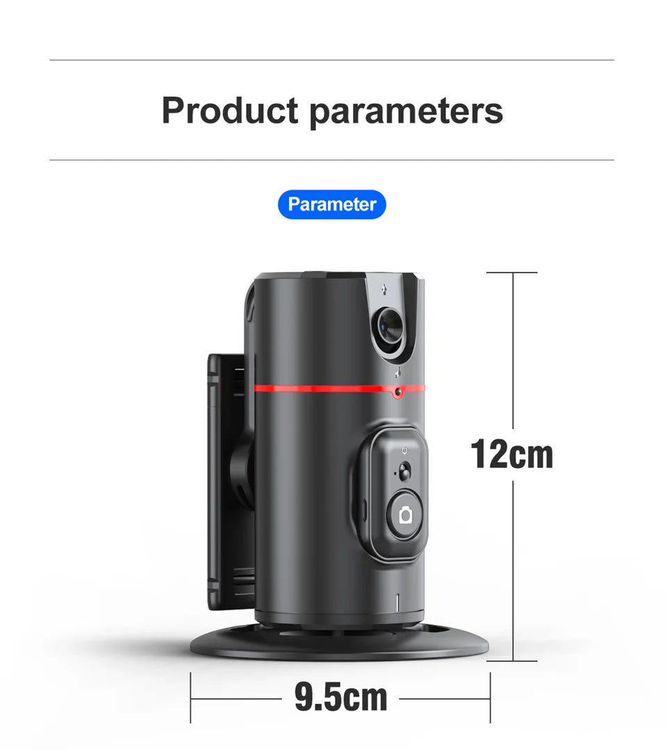 FGCLSY AI Auto Following Gimbal Stabilizer 360 Rotation Phone Stand P02 Desktop Tracking Gimbal with Remote for Live Photography