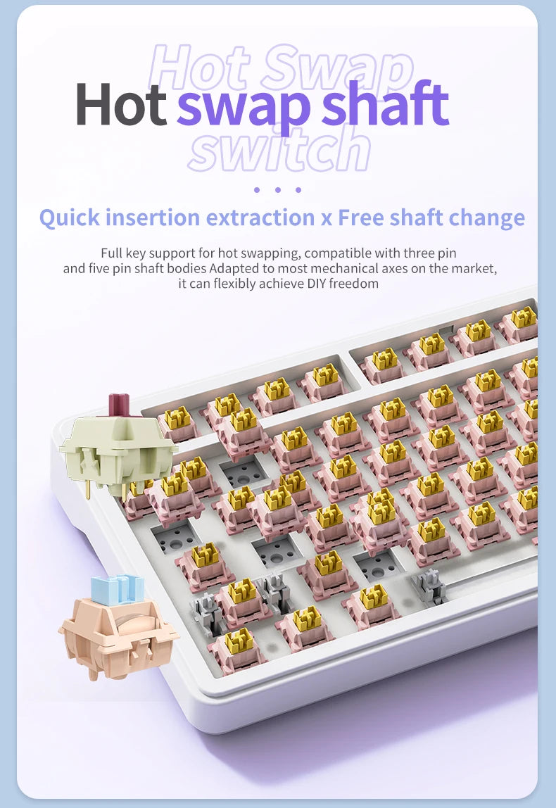 ATTACK SHARK X85 Bluetooth mechanical keyboard, 2.4G tri-mode, RGB Effects,TFT screen, metal knobs,full-key hot-swap, win&mac