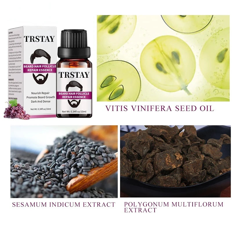 10ML Hair Beard Growth Oil Essence Eyebrow Regrowth Essential Oils Anti Alopecia Mild Without Irritation Products
