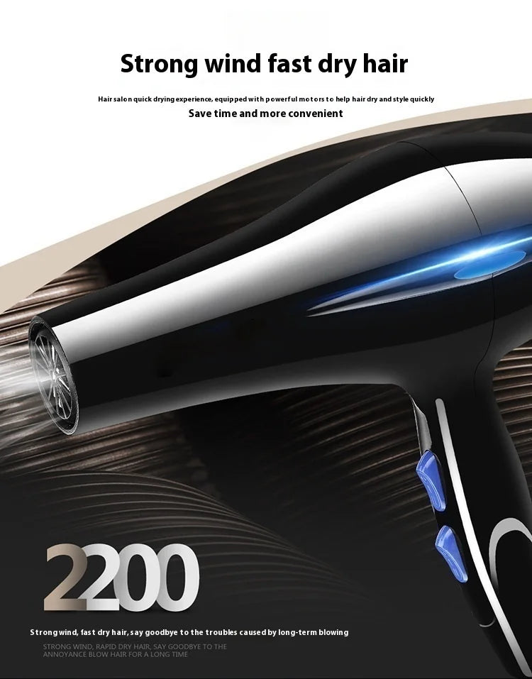 Hair Dryer 2200W Professional Powerful Hair Dryer Fast Heating Hot And Cold Adjustment Ionic Air Blow Dryer with Air Collecting