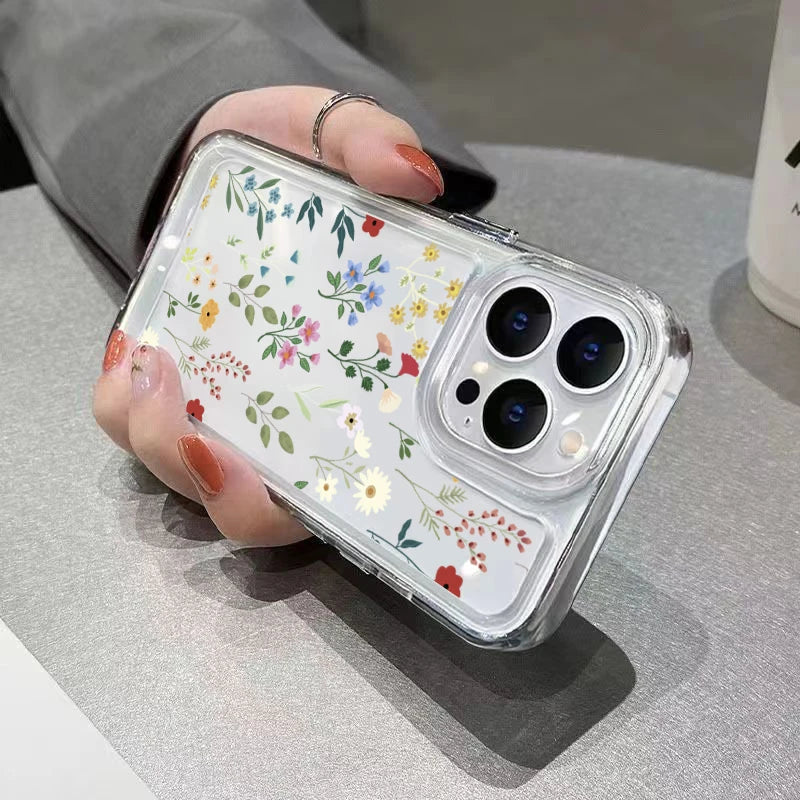 Flower Love Soft Silicone Phone Case For Xiaomi Redmi 12 13C Redmi Note 13 12 Pro Plus 5G 12S 11S 10S 10 Shockproof Clear Cover