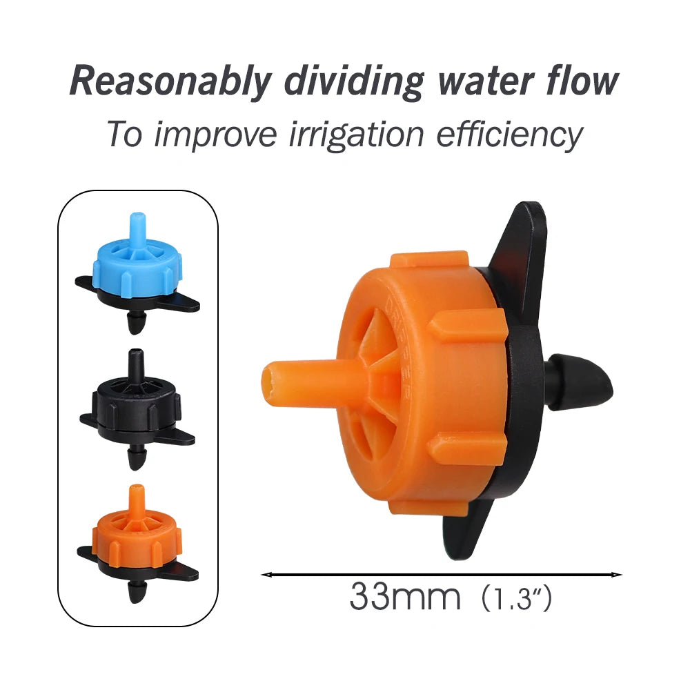 20PCS 2L 4L 8L Pressure Compensating Emitters Fixed Flow Drippers Garden Irrigation System for 1/4'' PE Hose Greenhouse Watering