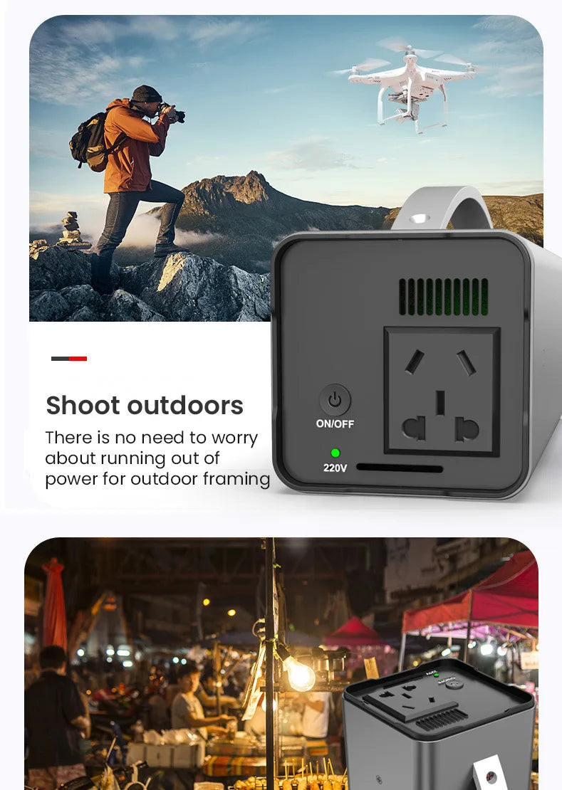 200W 32000mAh Portable Power Station Power Supply Outdoor Camping Laptop Powerful Powerbank Emergency External Auxiliary Battery