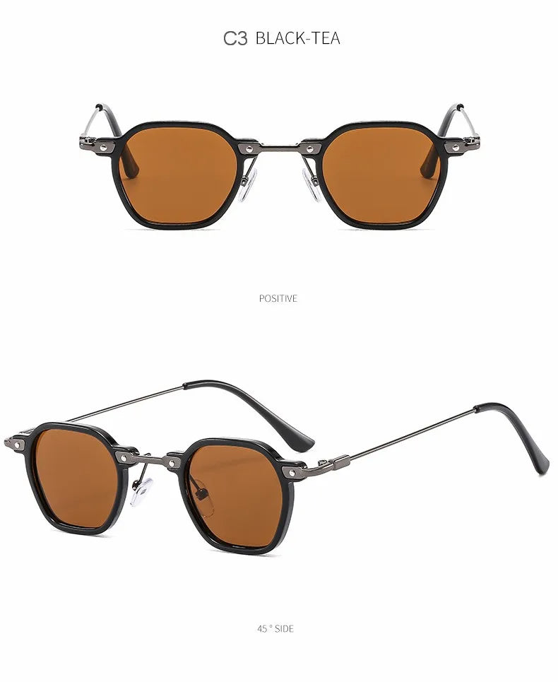 Small Square Sunglasses Riding Driving Sun Glasses Women Men Brand Designer Metal Frame Eyewear Shades Oculos De Sol UV400