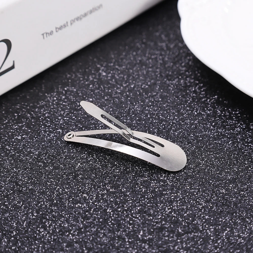 2/20pcs Silver Metal BB Hair Clips Girls Y2K Punk Drop Shaped Hairpins Hairclip Barrettes Cute Headdress DIY Hair Jewelry Making