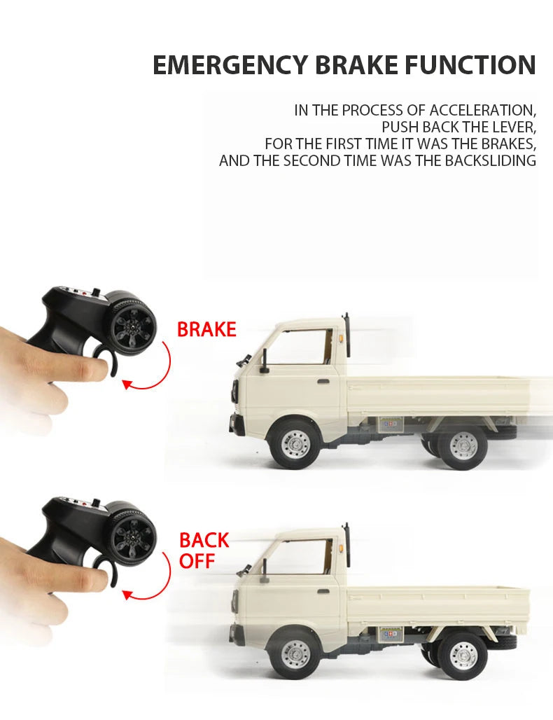 WPL D12 1:10 / 1:16 RC CAR Simulation Drift Climbing Truck LED Light Haul Cargo Remote Control Electric Toys For Children