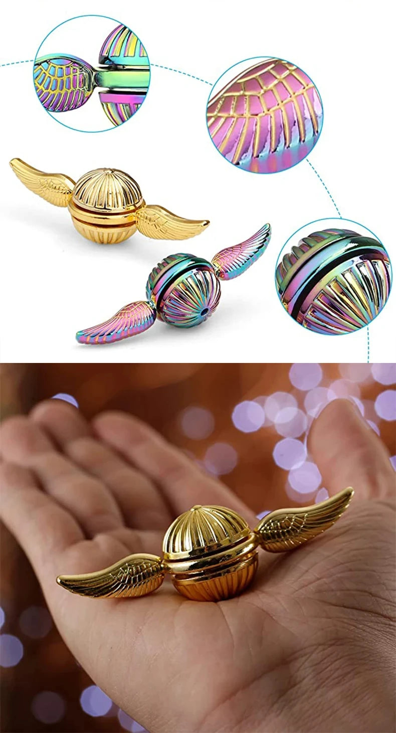 Fidget Spinner Toys Golden Snitch Metal Anti Stress Hand Spinner Toys Spinning Gyro Finger Rotation Gyroscope Toy for Kids Adult