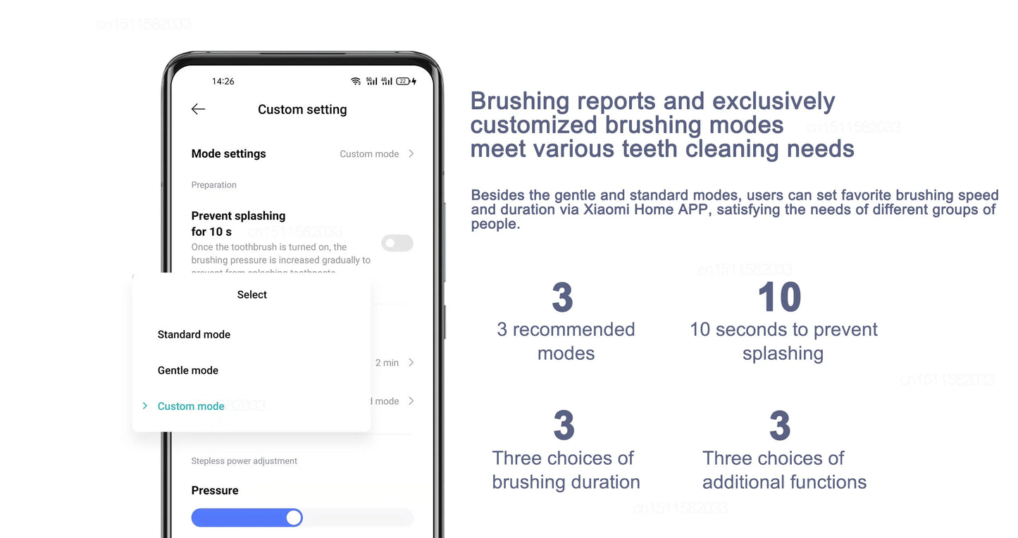 XIAOMI MIJIA Sonic Electric Toothbrush T700 Ultrasonic Vibration Teeth Whitening Oral Clean Brush Smart APP Electric Tooth Brush