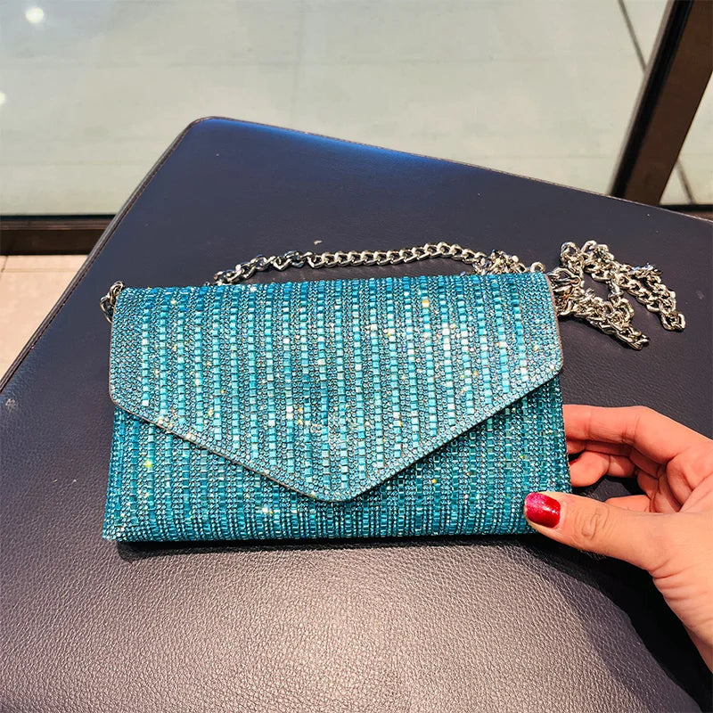 JIOMAY Mini Shoulder Bag for Women Designer Purses and Handbags Bling Rhinestone Clutch Bags Girls Chain Crossbody Bag Wholesale