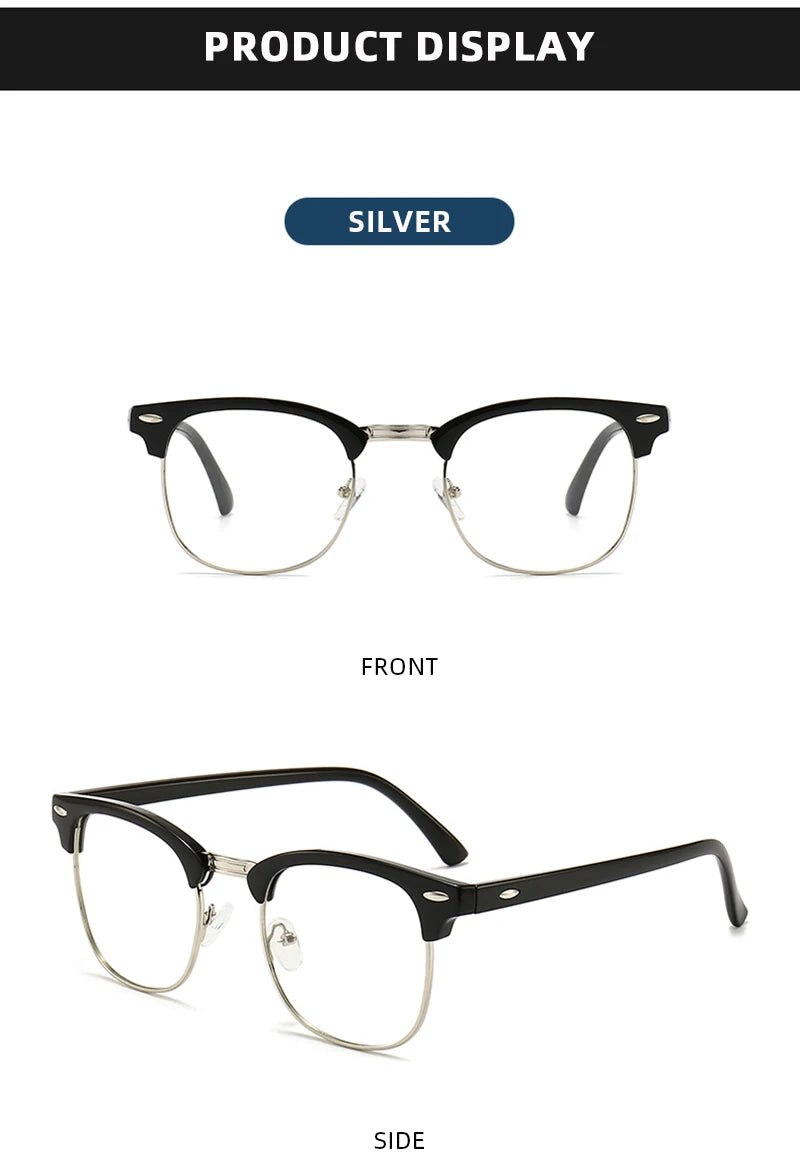 Classic Half Frame Photochromic Sunglasses Men Women Retro Rivet Chameleon Sun Glasses Male Fashion Change Color Driving Shades