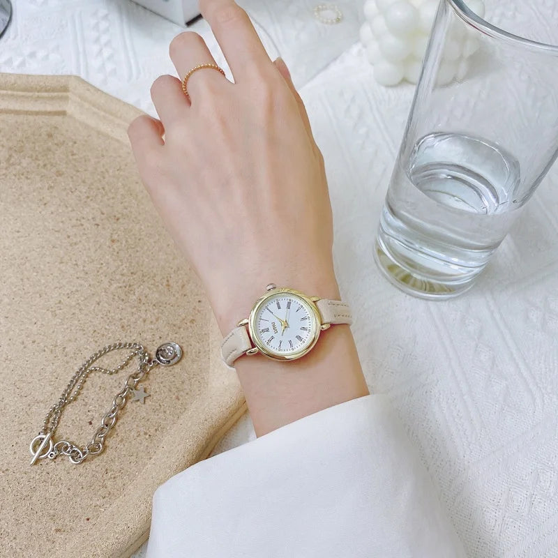 Women Temperament Roman Scale Quartz Watch New Lady Fashion Belt Wristwatch