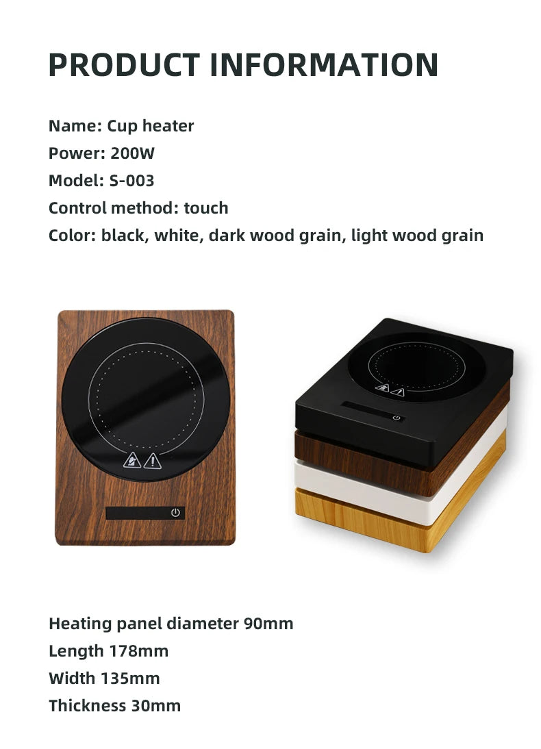 200W Cup Heater Mug Warmer 100°C Hot Tea Maker 5 Gear Warmer Coaster Electric Hot Plate Heating Pad Coffee Milk Tea 110V/220V