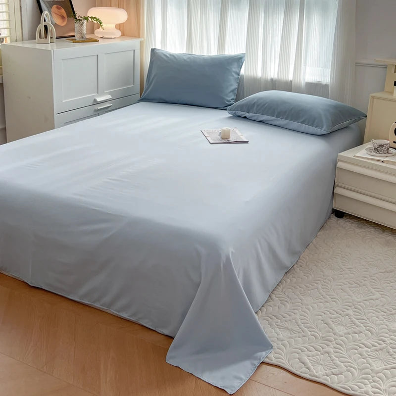 2-side Solid Color Brush Fabric Bed Set 4 Pieces Duvet Cover Pillowcase Bedding Set Bed Sheet Quilt Cover Single Queen King Size