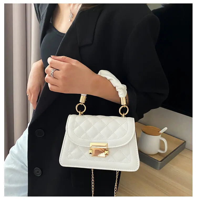 Light Mature Style Small Solid Sling Bag for Wome Crossbody Korean Fashion Shoulder Bags Purses and Handbags