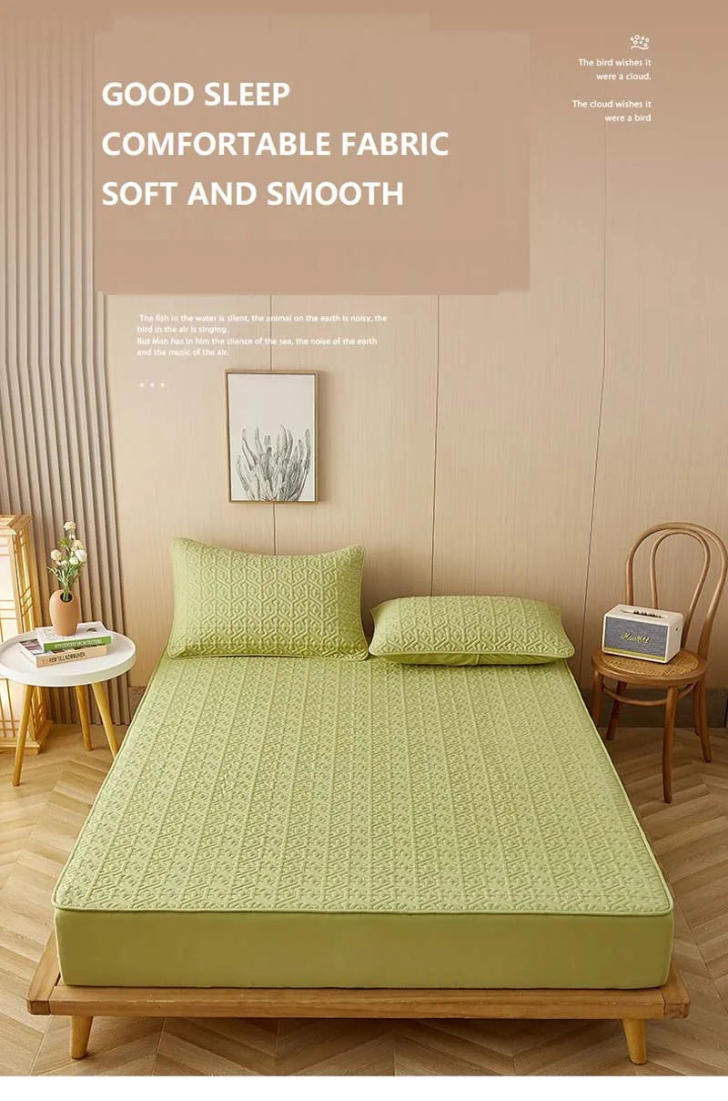 Pure Cotton Soft Quilted Mattress Cover Anti-bacterial King Size Customized Bed Pad Protector Cover Not Included Pillowcase