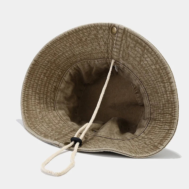 Cotton Stone-Washed Sun Hats for Men Women Wide Brim Fishing Hat Summer Bucket Hat Outdoor Safari Boonie Cap