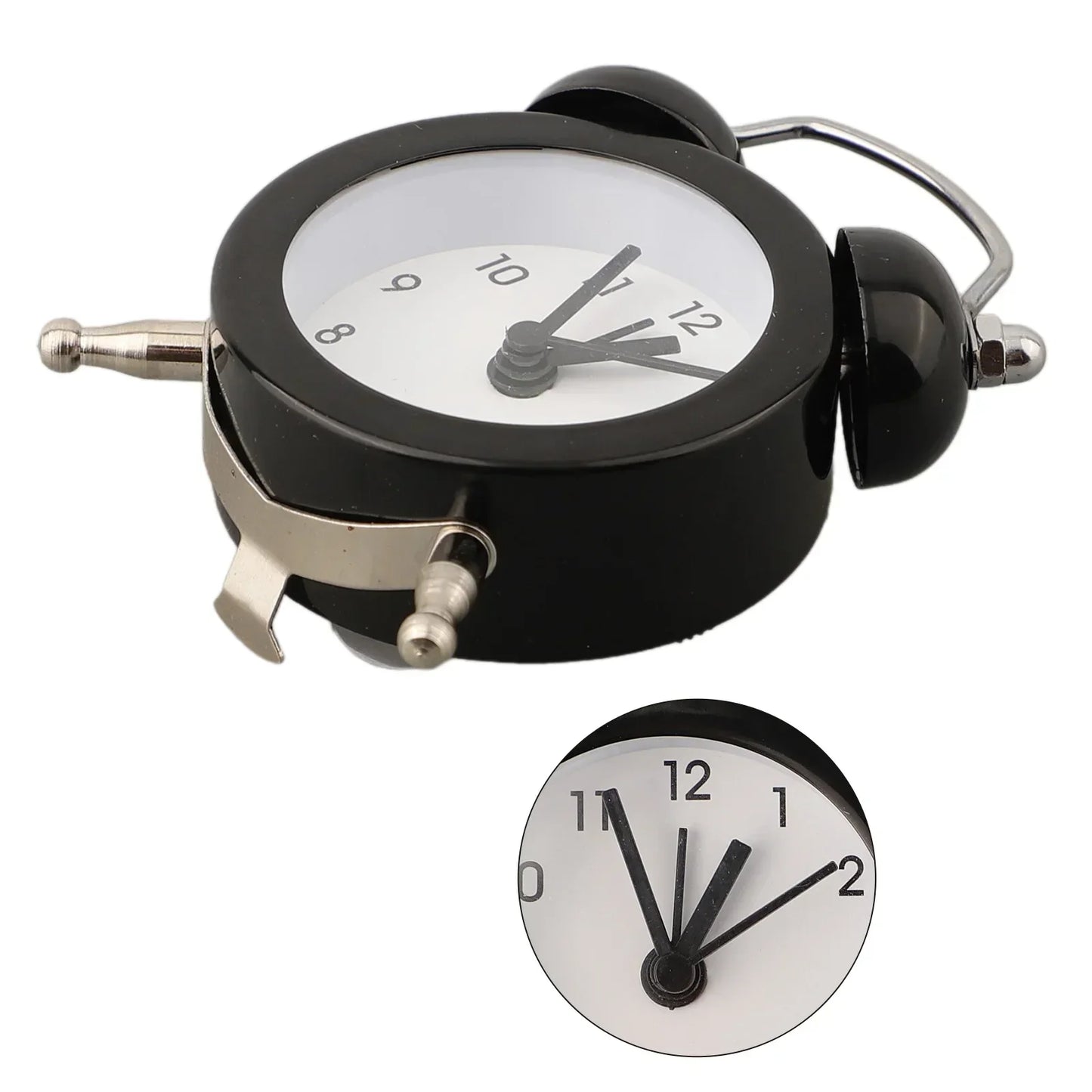 Classic Double Bell Alarm Clock Quartz Movement Bedside Nighttime Analog Clock 7*5*1.8cm Double-bell Alarm Clock