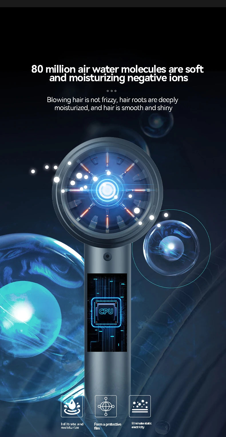 Hair Dryer For Women Quick-Drying Low-Noise Electric Hairbrush Professional Blue Light Negative Ion Collagen Hair Care Dryer