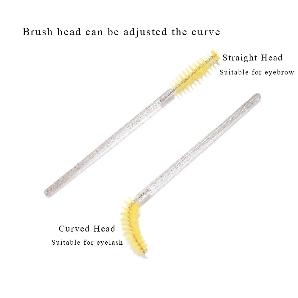 Wholesale 50pcs Disposable Eyelash Brushes Extension Crystal Eyebrow Brush Mascara Wand Eye Lashes Cosmetic Tool Makeup Beauty